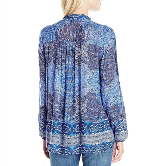 Lucky Brand Cut Out Long-Sleeve Peasant Blouse - Picture 2 of 5